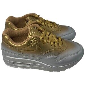 Nike Air Max 1 LX Women's Size 5.5 US Gold Silver Sneakers